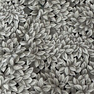 Debbie Mumm Cotton Fabric 37.5x40.5 Grey Mumms The Word Leaf Print